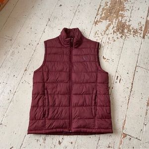 Izod Men's Maroon Puffer Quilted Vest